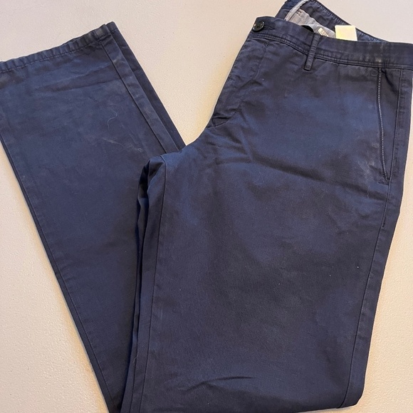 34 X  32 Reiss Navy Blue  Slim Fit  Pants - Picture 1 of 8